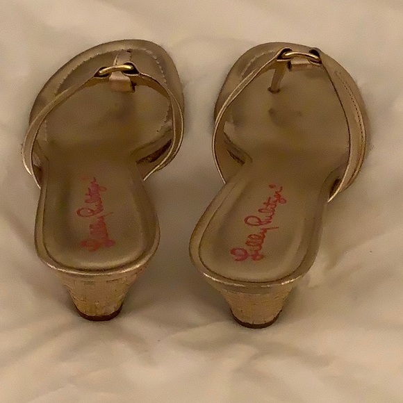 Lilly Pulitzer Gold Sandals 7.5 Med - Picture 4 of 6